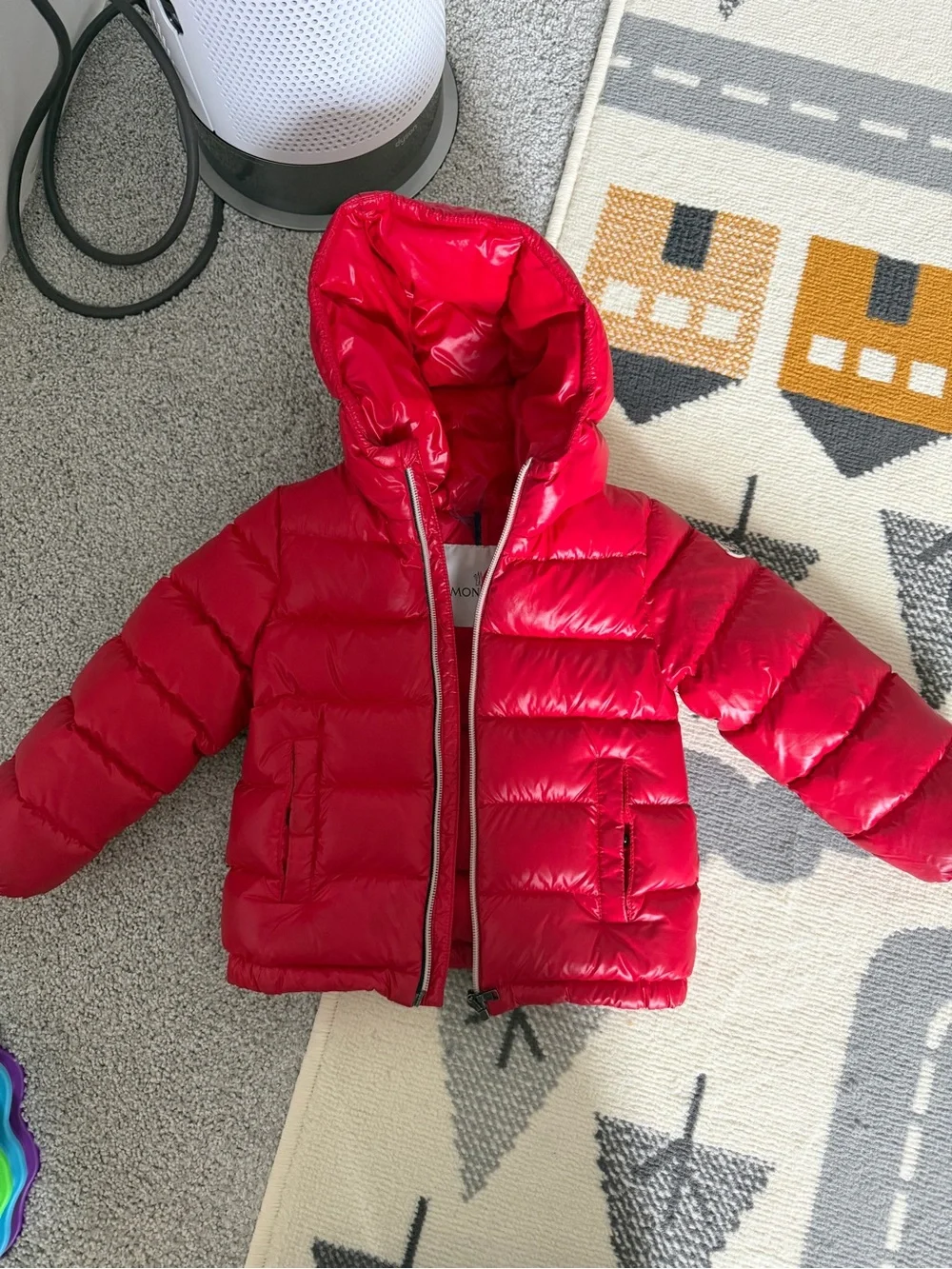 Moncler Kids Bright Red Down Puffer Coat